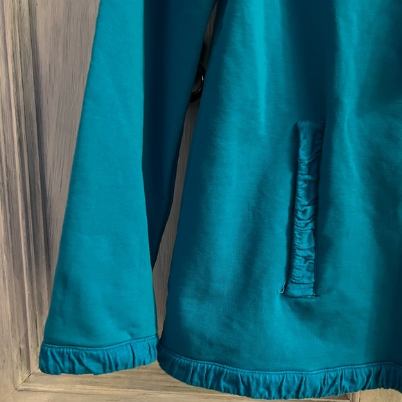 Soft Surroundings Teal Blue Just Peachy Pullover Sweatshirt - Picture 2 of 5